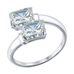 Inel din argint  cu pietre Cubic Zirconia Incolor