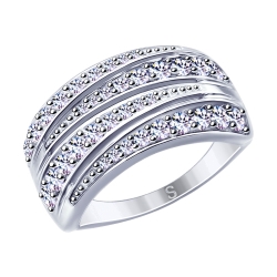 Inel din argint  cu pietre Cubic Zirconia Incolor