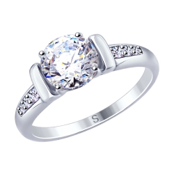 Inel din argint  cu pietre Cubic Zirconia Incolor