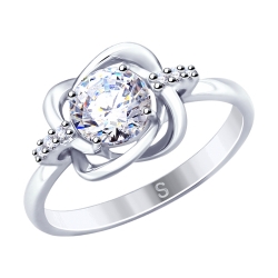 Inel din argint  cu pietre Cubic Zirconia Incolor