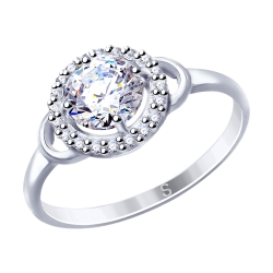 Inel din argint  cu pietre Cubic Zirconia Incolor