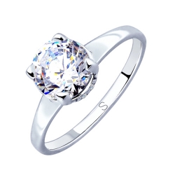 Inel din argint  cu pietre Cubic Zirconia Incolor