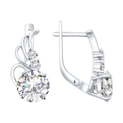 Cercei p-u copii din argint  cu pietre Cubic Zirconia Incolor