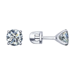 Cercei Pusete din argint  cu pietre Cubic Zirconia Incolor
