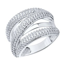 Inel din argint  cu pietre Cubic Zirconia Incolor