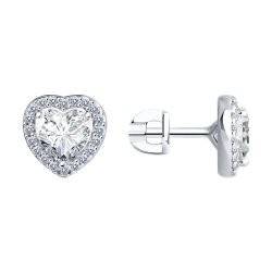 Cercei Pusete din argint  cu pietre Cubic Zirconia Incolor