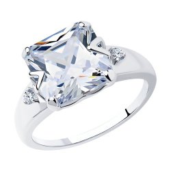 Inel din argint  cu pietre Cubic Zirconia Incolor