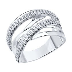 Inel din argint  cu pietre Cubic Zirconia Incolor