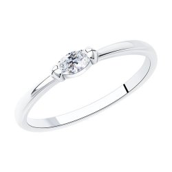 Inel din argint  cu pietre Cubic Zirconia Incolor