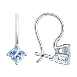 Cercei p-u copii din argint  cu pietre Cubic Zirconia Albastru