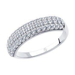 Inel din argint  cu pietre Cubic Zirconia Incolor