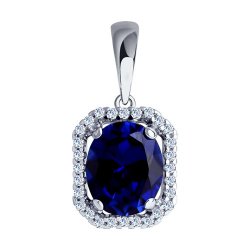 Pandantiv din argint  cu pietre Cubic Zirconia Incolor, Corindon