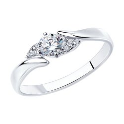 Inel din argint  cu pietre Cubic Zirconia Incolor