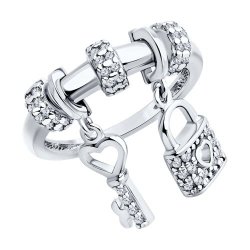 Inel din argint  cu pietre Cubic Zirconia Incolor