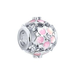 Pandantiv din argint  cu pietre Cubic Zirconia Incolor, Emailare