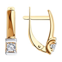 Cercei din aur roșu cu pietre Cubic Zirconia Incolor