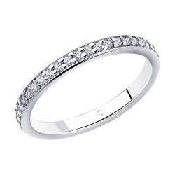 Inel din argint  cu pietre Cubic Zirconia Incolor