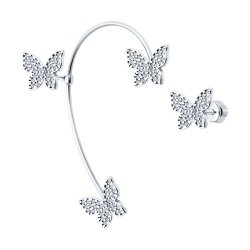 Cercel din argint  cu pietre Cubic Zirconia Incolor