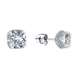 Cercei Pusete din argint  cu pietre Cubic Zirconia Incolor