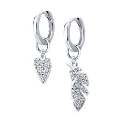 Cercei Creole din argint  cu pietre Cubic Zirconia Incolor