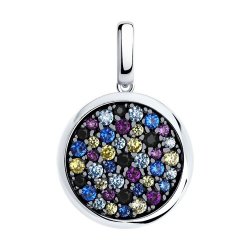 Pandantiv din argint  cu pietre Cubic Zirconia Colorat