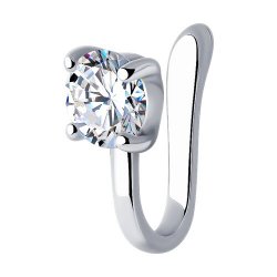 Piercing din argint  cu pietre Cubic Zirconia Incolor