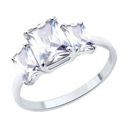 Inel din argint  cu pietre Cubic Zirconia Incolor