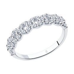 Inel din argint  cu pietre Cubic Zirconia Incolor