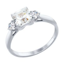 Inel din argint  cu pietre Cubic Zirconia Incolor