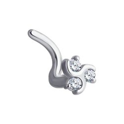 Piercing din aur alb cu pietre Diamant