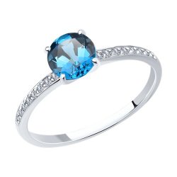 Inel din aur alb cu pietre Cubic Zirconia Incolor, Topaz London