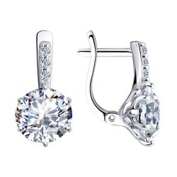 Cercei din argint  cu pietre Cubic Zirconia Incolor