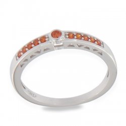 Inel din argint  cu pietre Cubic Zirconia Orange