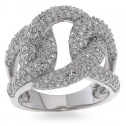 Inel din argint  cu pietre Cubic Zirconia Incolor