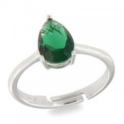 Inel din argint  cu pietre Cubic Zirconia Verde