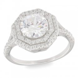 Inel din argint  cu pietre Cubic Zirconia Incolor