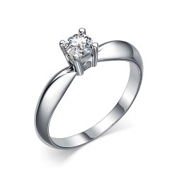 Inel din aur alb cu pietre Cubic Zirconia Incolor