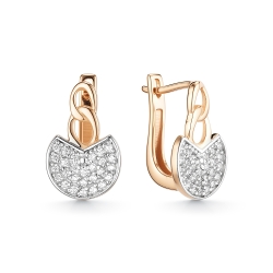 Cercei din aur roșu cu pietre Cubic Zirconia Incolor
