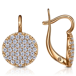 Cercei din aur roșu cu pietre Cubic Zirconia Incolor
