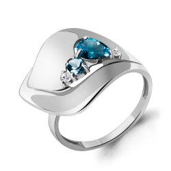 Inel din argint  cu pietre Cubic Zirconia Incolor, Topaz London