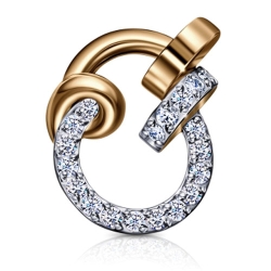 Pandantiv din aur roșu cu pietre Cubic Zirconia Incolor