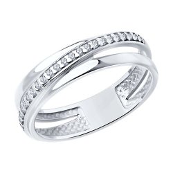 Inel din argint  cu pietre Cubic Zirconia Incolor