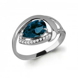 Inel din aur alb cu pietre Cubic Zirconia Incolor, Topaz London