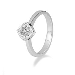 Inel din aur alb cu pietre Diamant