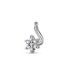 Piercing din aur alb cu pietre Diamant