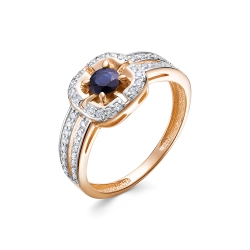 Inel din aur roșu cu pietre Diamant, Safir