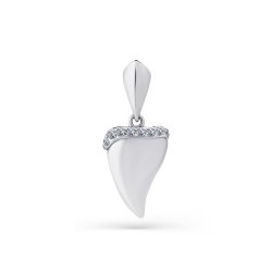 Pandantiv din aur alb cu pietre Cubic Zirconia Incolor