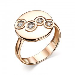 Inel din aur roșu cu pietre Cubic Zirconia Incolor