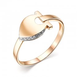 Inel din aur roșu cu pietre Cubic Zirconia Incolor