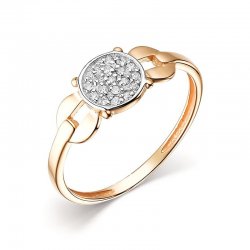 Inel din aur roșu cu pietre Cubic Zirconia Incolor
